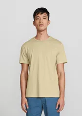 Camiseta Básica Masculina Manga Curta Slim - Amarelo