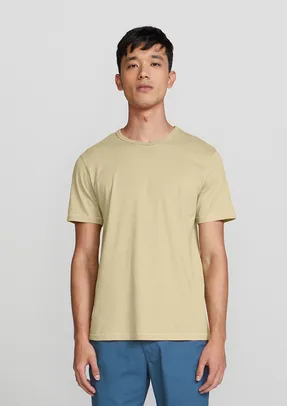 Camiseta Básica Masculina Manga Curta Slim - Amarelo