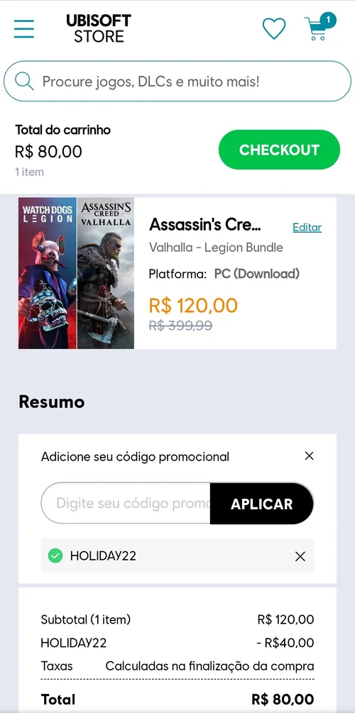 Imagem na descrição da promoção