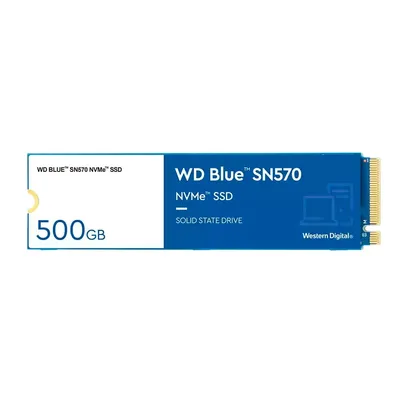 SSD WD Blue SN570, 500GB, M.2 2280, NVMe, Leitura: 3.500Mbp/s