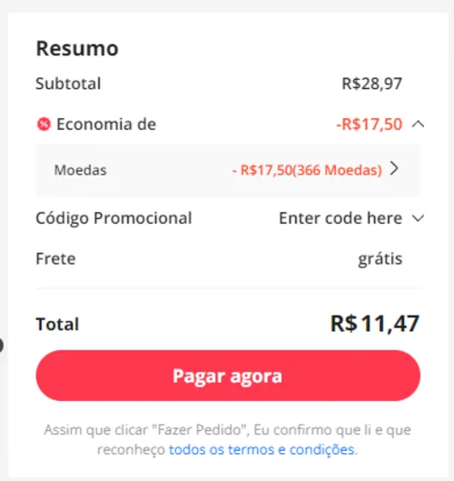 Imagem na descrição da promoção