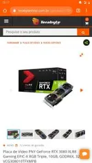 RTX 3080 PNY 10gb DDR6X | R$6663