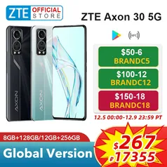 Smartphone ZTE Axon 30 5G, 8/128gb, snapdragon 870, tela 120hz - versão global