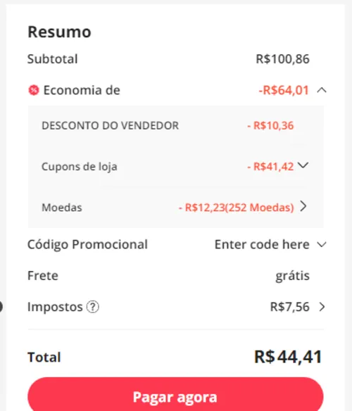 Imagem na descrição da promoção