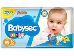 Fralda Babysec Ultrasec Galinha Pintadinha TAMANHO M - 5 a 9,5kg - 80 Unidades