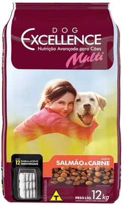 [Prime] Ração Dog Excellence Adulto Mult Carne e Salmão 12Kg | R$ 86