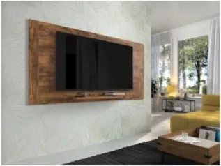 Painel para TV até 55” Premium Orlando - 1 Prateleira Flex Ajustável Caemmun