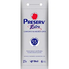 Preservativo Extra Lubrificado com Óleo de Silcone com 6 Unidades, Preserv