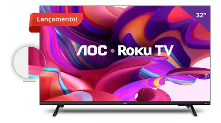 Smart TV 32 HD Roku TV Aoc Bivolt