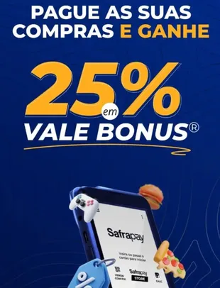 Ganhe 100 de saldo vale bônus e mais 25% nas máquinas SafraPay cadastrando seu Cartão 