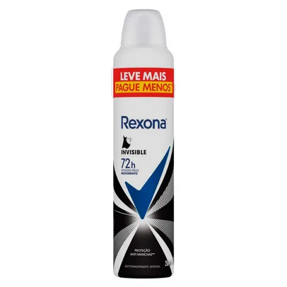 [Leve 4 Pague 2] Desodorante Antitranspirante Aerosol Rexona Invisible 250 ml