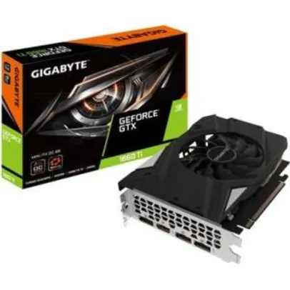 Placa de Vídeo Gigabyte NVIDIA GeForce GTX 1660 Ti Mini ITX OC 6G, GDDR6 | R$1576
