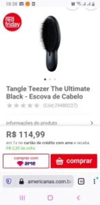 Escova Tangle Teezer The Ultimate Black | R$ 75