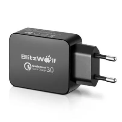 BlitzWolf® BW-S5 QC3.0 18W Carregador USB Adaptador UE com Power3S Tech - Preto | R$25