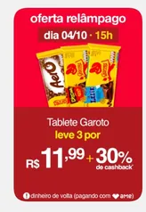 (APP/AME R$8,40) Leve 3 - Tablete garoto