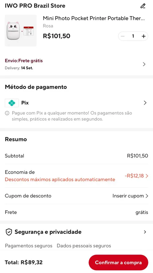 Imagem na descrição da promoção