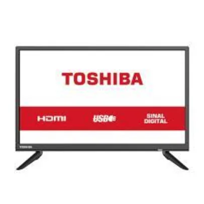 TV LED 24" HD Toshiba 24L1850 2 HDMI USB Conversor Digital - R$599