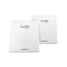 Kit Roteador Wi-Fi Mesh com 2 Unidades Twibi Giga+ Branco Intelbras