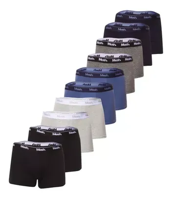  Kit Com 10 Cuecas Masculina Boxer de Algodão Mash Oferta