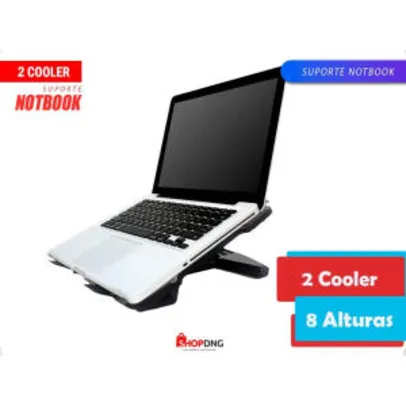 Suporte com cooler p/Notebook Polaroid Regulável 8 Alturas | R$50