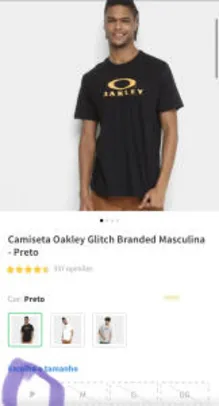 Camiseta Oakley Glitch Branded Masculina - Preto - R$49,99