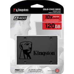 SSD Kingston A400 120GB - 500mb/s para Leitura e 320mb/s para Gravação - Sa400s37