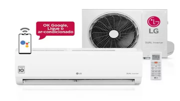 Ar Condicionado Split Hi Wall Inverter LG Dual Compact 9000 BTU/h Frio S4-Q09WA5AA - 220 Volts