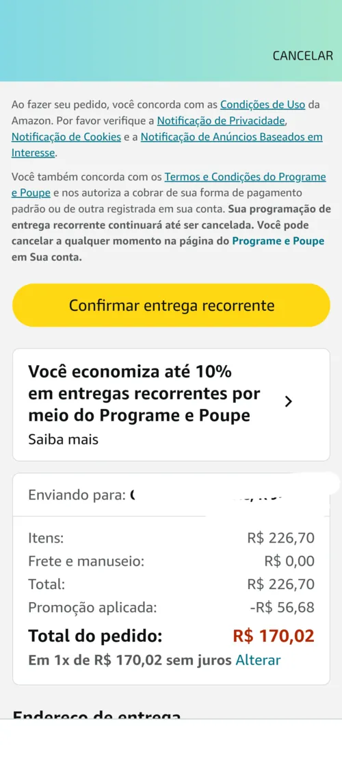 Imagem na descrição da promoção