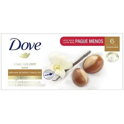 Sabonete Dove Delicious Care karité, barra, 6 unidades com 90g cada