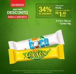 (Loja física) It coco ou Caribe por R$1,49