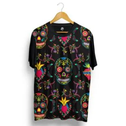 Camiseta BSC Mexican Skull Color Print - Preto | R$30