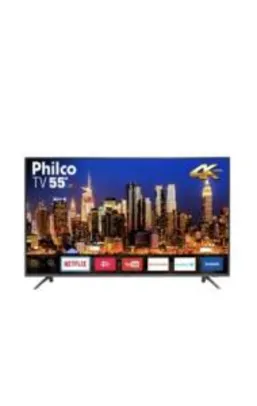 Smart TV LED 55" Philco PTV55F61SNT Ultra HD 4K Conversor Digital Integrado 3 HDMI 2 USB Wi-Fi com Netflix R$1799