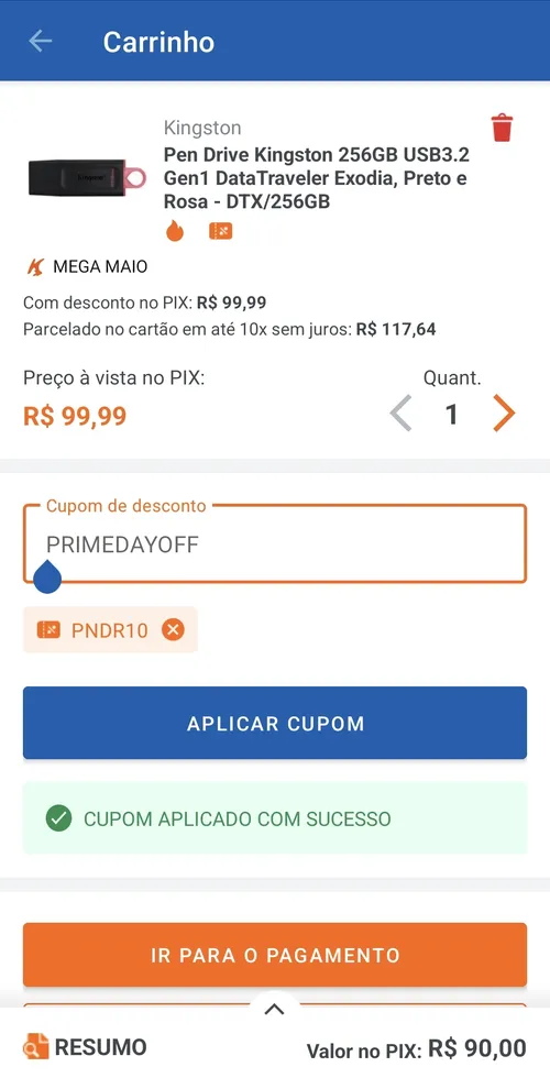 Imagem na descrição da promoção