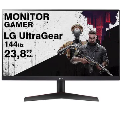 Monitor Gamer 144Hz 1ms LG Ultragear Fhd 23,8 HDR Freesync HDMI DP IPS HDR Freesync Premium Preto - 