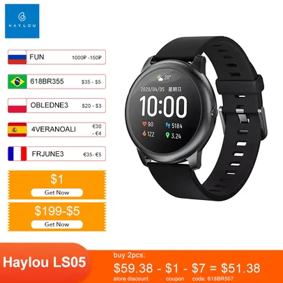 Smartwatch Haylou Solar LS05 | R$136