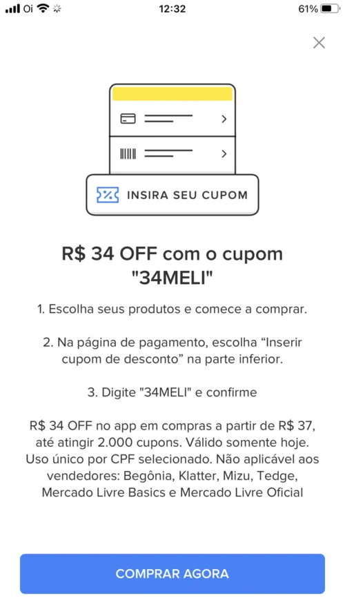 Imagem na descrição da promoção