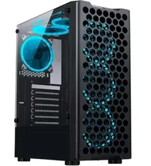 Gabinete Gamer Rise Mode X5 Glass, Barra de LED RGB, Lateral em Vidro Fumê, Preto - RM-X5-05-FB