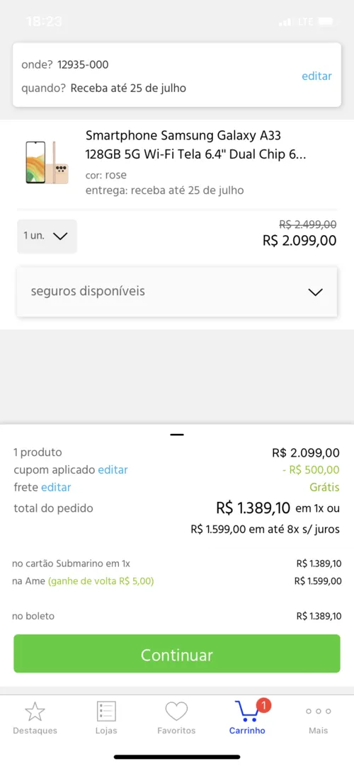 Imagem na descrição da promoção