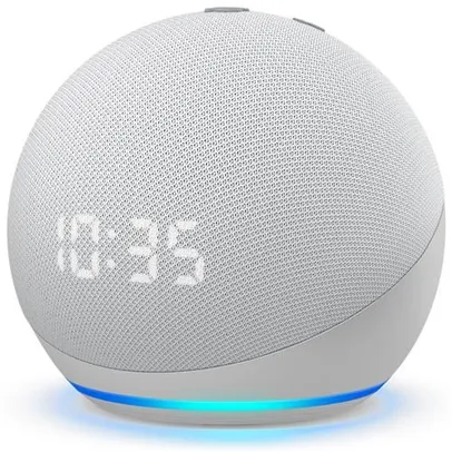 Smart Speaker Amazon Echo Dot 4ª Geração com Relógio e Alexa – Branco | R$332