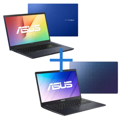 Notebook ASUS VivoBook X513EA-BQ2782W Azul Cobalto + Notebook ASUS E410MA-BV1870X Peacock Blue