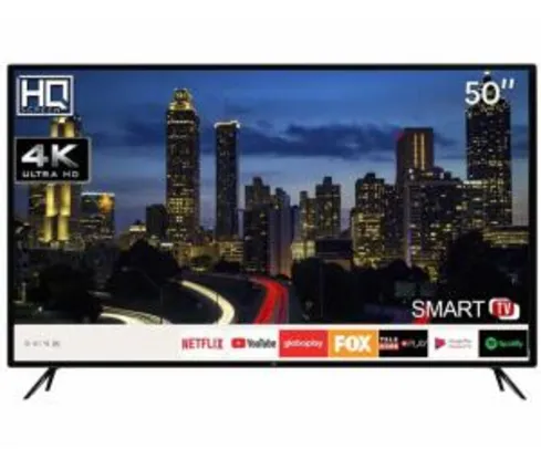 Smart TV LED 50" HQ HQSTV50NY Ultra HD 4K 3 HDMI 2 USB Wi-Fi | R$ 1899
