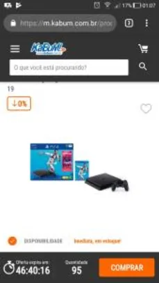 Console Sony PlayStation 4 1TB Slim Bundle FIFA 19 | R$1800