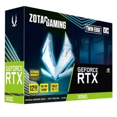 Placa de Vídeo Zotac Gaming GeForce RTX 3060 Twin Edge OC, 12GB, GDDR6, DLSS, Ray Tracing