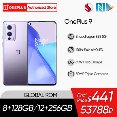 OnePlus 9 5G Global Rom  Snapdragon 888 6.55'' 120Hz Fluid AMOLED 50MP