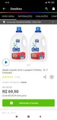 Sabão Líquido Omo lavagem perfeita 10L (5L 2 unidades) | R$ 70