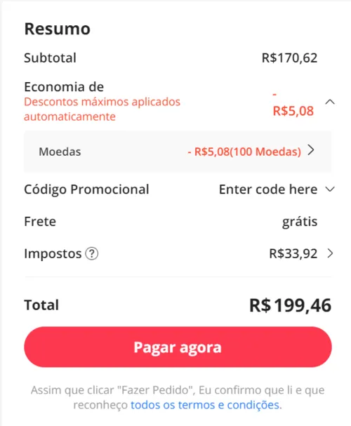 Imagem na descrição da promoção