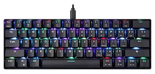 Teclado Mecânico Gamer MOTOSPEED CK61, RGB, Switch Outemu Vermelho, US - Preto