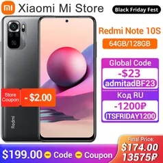 Smartphone Versão global Xiaomi Redmi Note 10S Smartphone128GB 8GB de ram