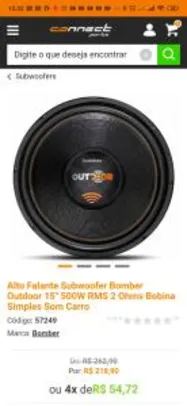 Subwoofer Bomber outdoor 15 500w rms