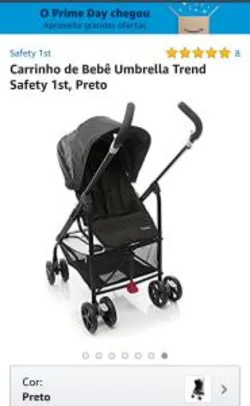 [PRIME DAY] Carrinho de Bebê Umbrella Trend Safety 1st, Preto | R$385